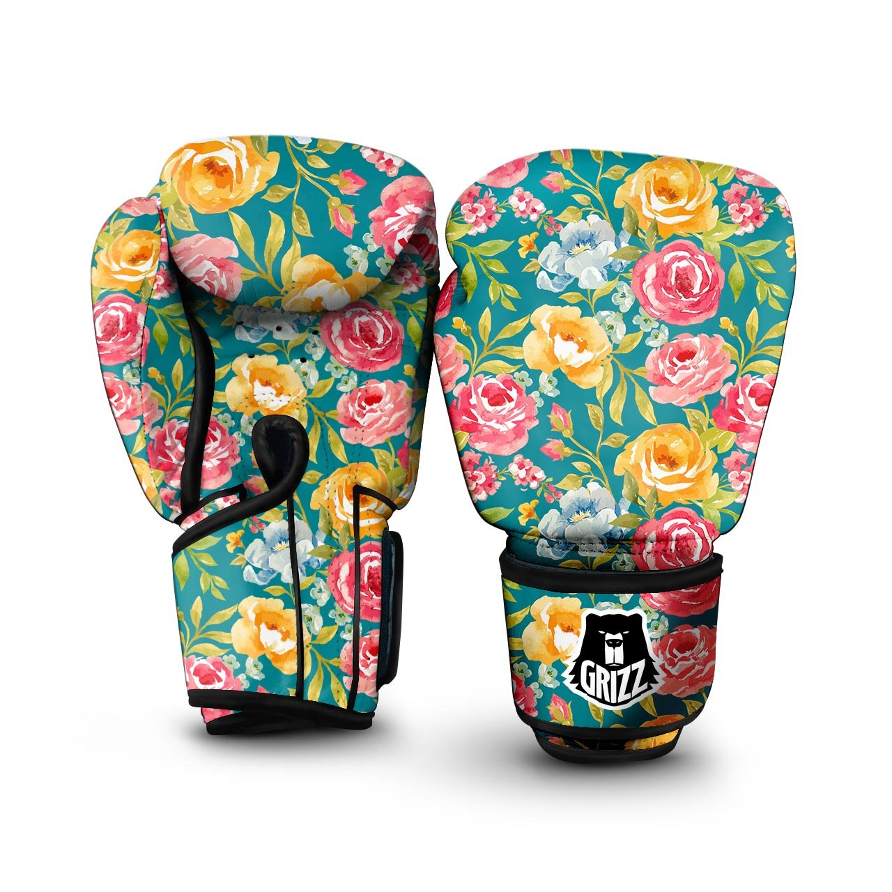 Colorful Rose Flower Boxing Gloves-grizzshop