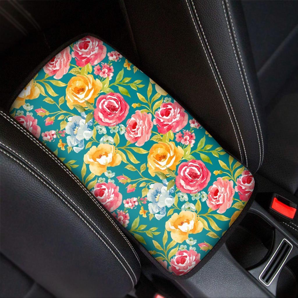 Colorful Rose Flower Car Console Cover-grizzshop