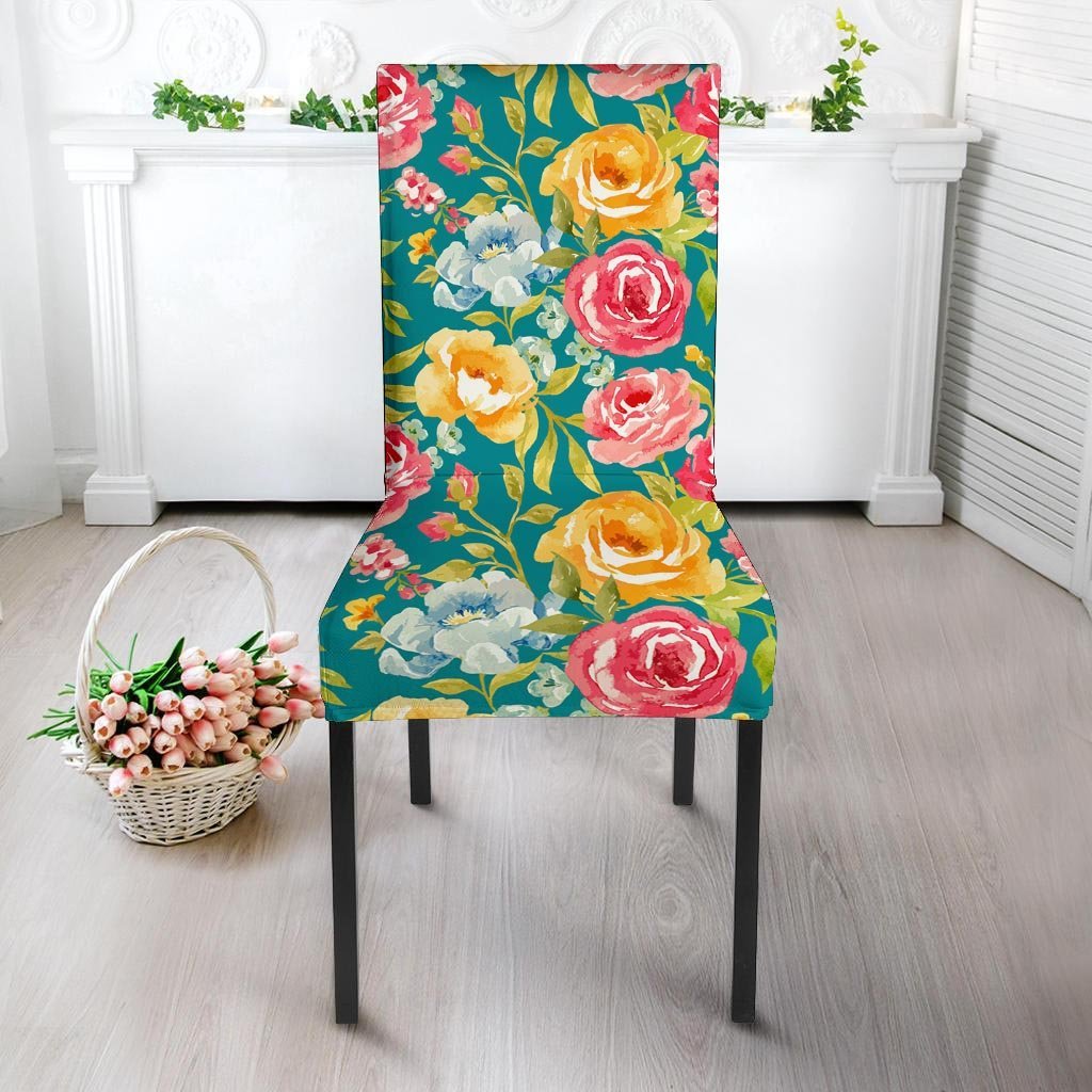 Colorful Rose Flower Chair Cover-grizzshop