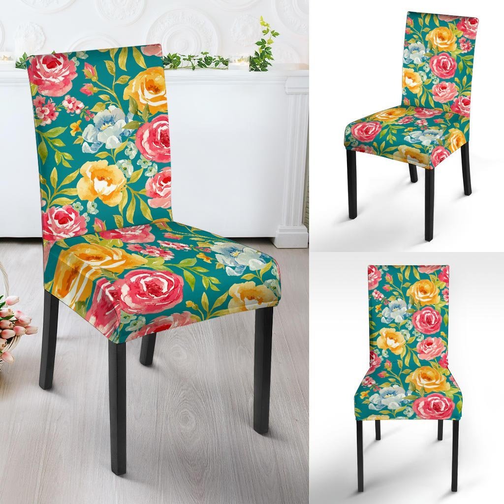 Colorful Rose Flower Chair Cover-grizzshop