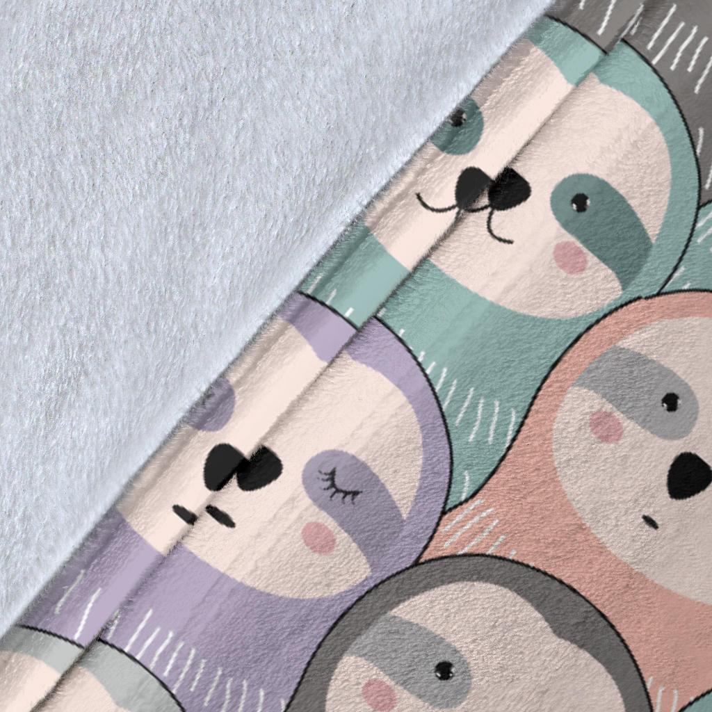 Colorful Sloth Pattern Print Blanket-grizzshop
