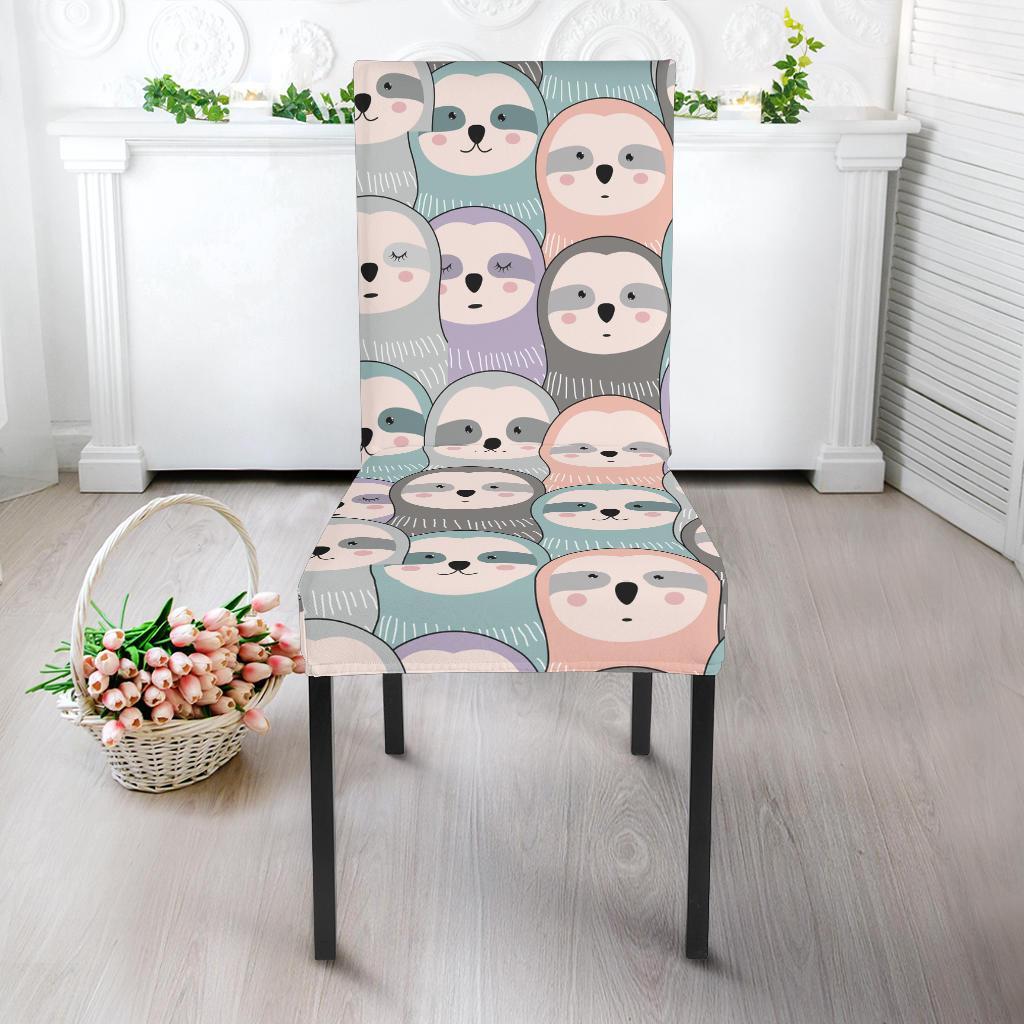 Colorful Sloth Pattern Print Chair Cover-grizzshop