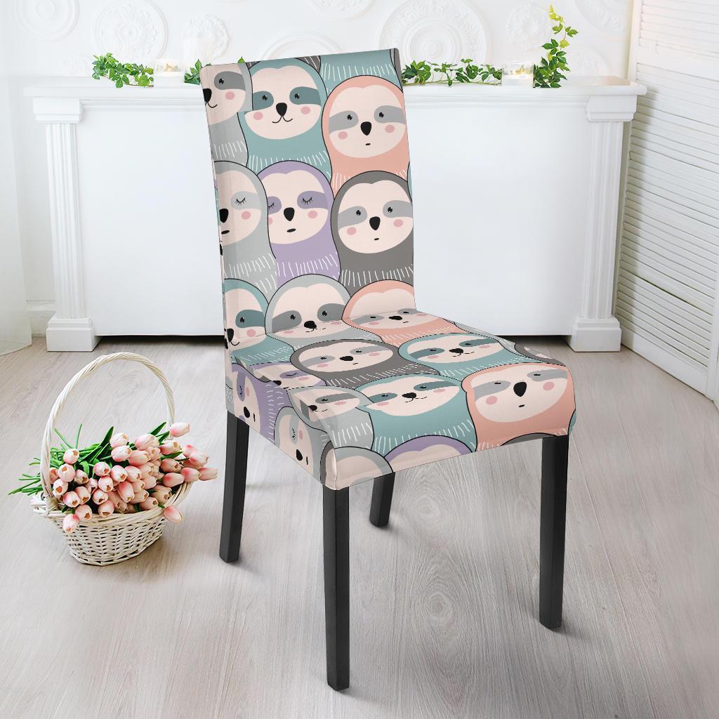 Colorful Sloth Pattern Print Chair Cover-grizzshop