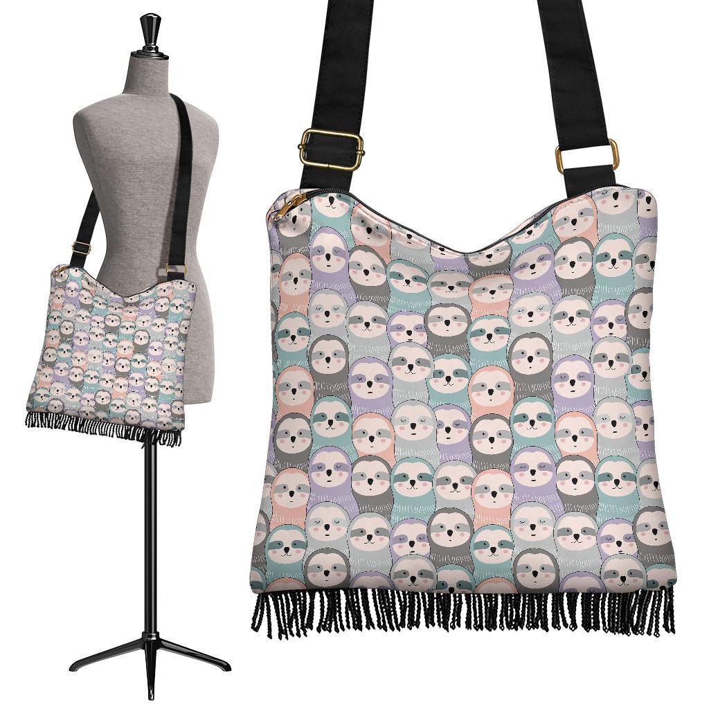 Colorful Sloth Pattern Print Crossbody Bags-grizzshop