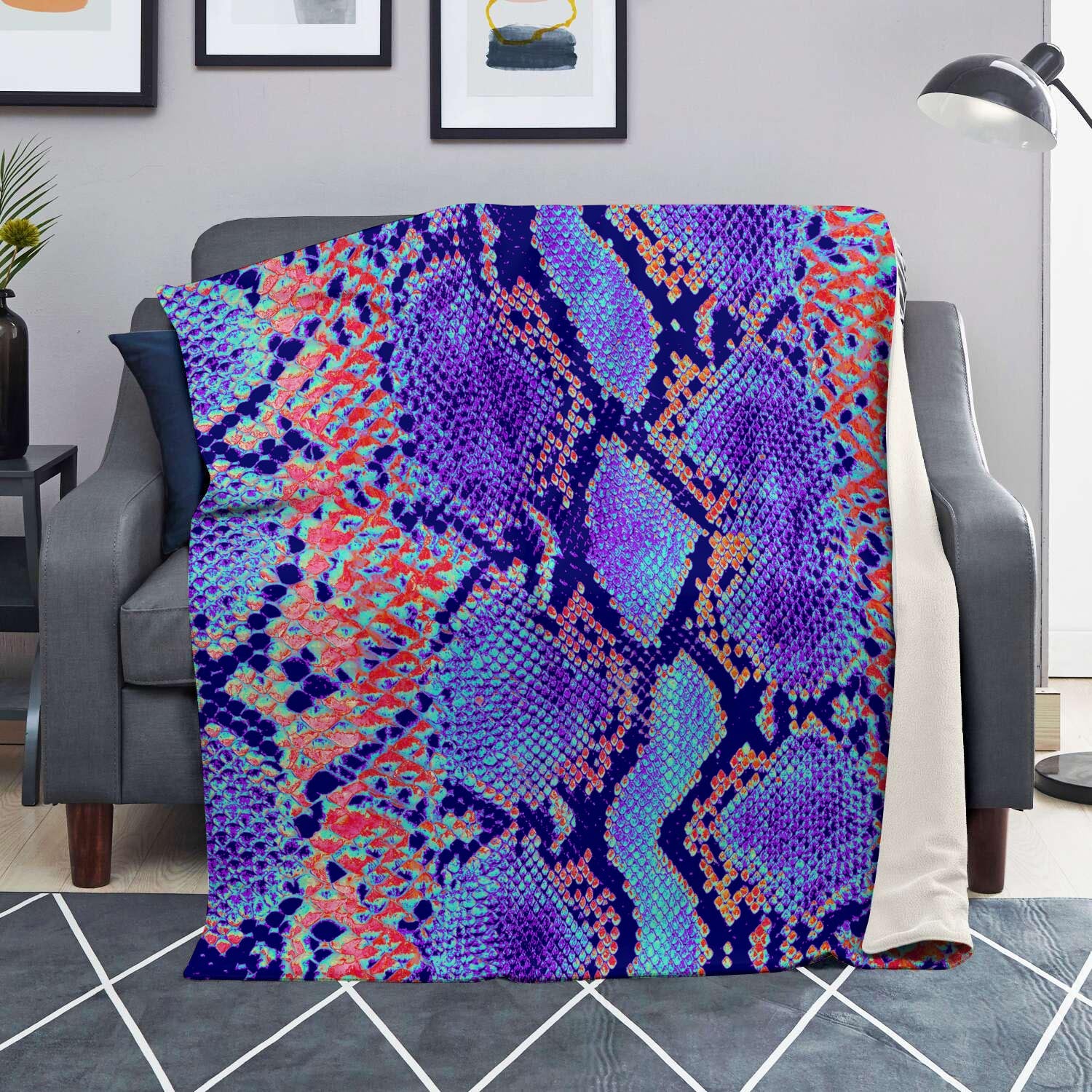 Colorful Snakeskin Print Blanket-grizzshop