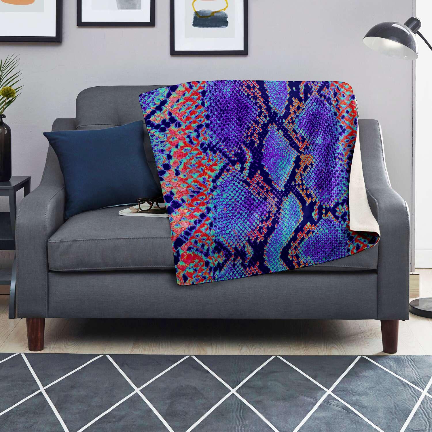 Colorful Snakeskin Print Blanket-grizzshop