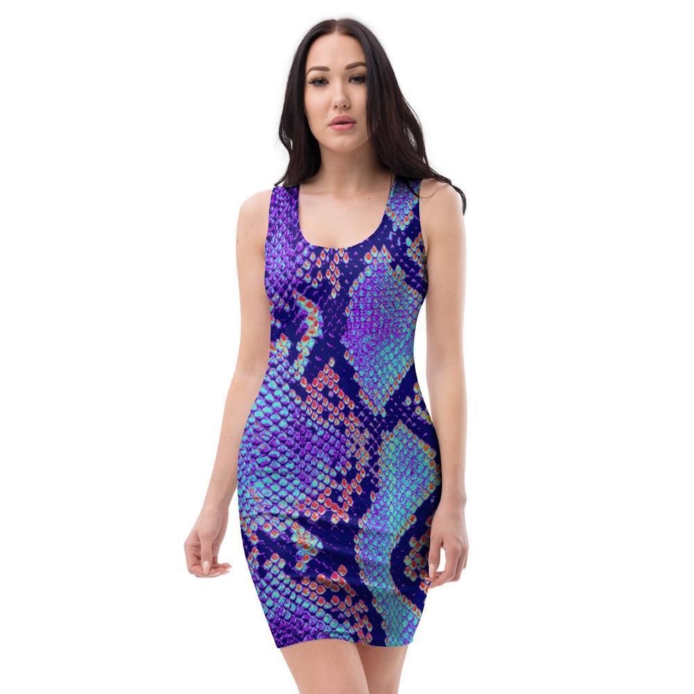Colorful Snakeskin Print Bodycon Dress-grizzshop
