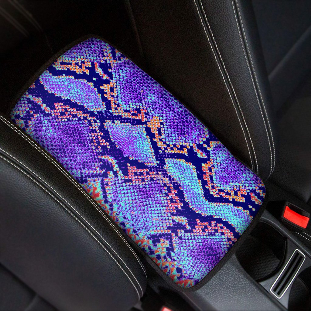 Colorful Snakeskin Print Car Console Cover-grizzshop