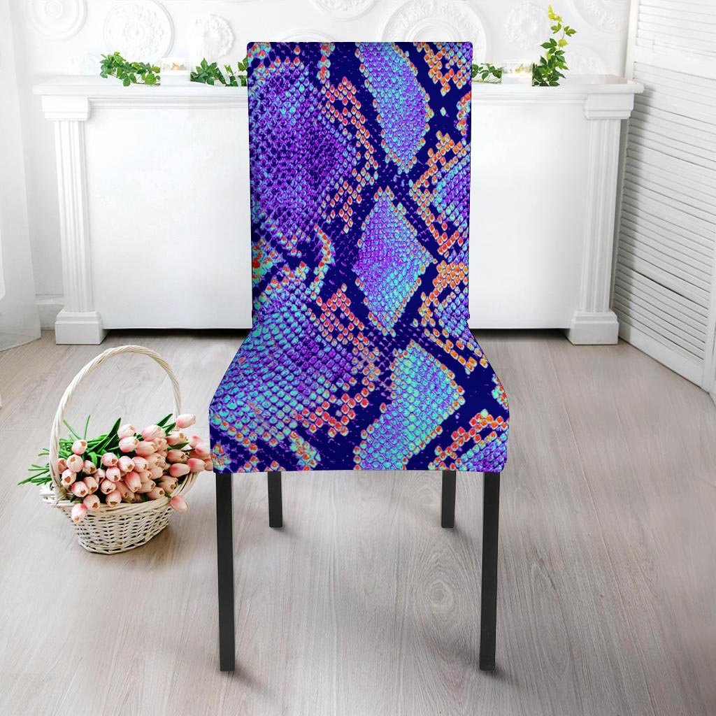Colorful Snakeskin Print Chair Cover-grizzshop