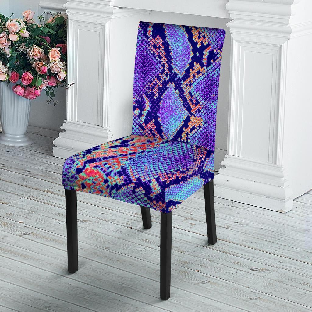 Colorful Snakeskin Print Chair Cover-grizzshop