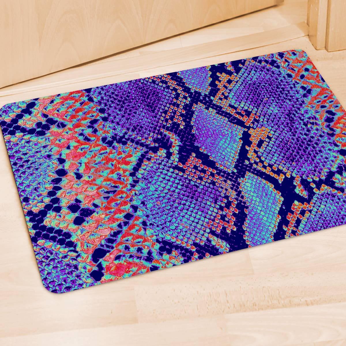 Colorful Snakeskin Print Door Mat-grizzshop
