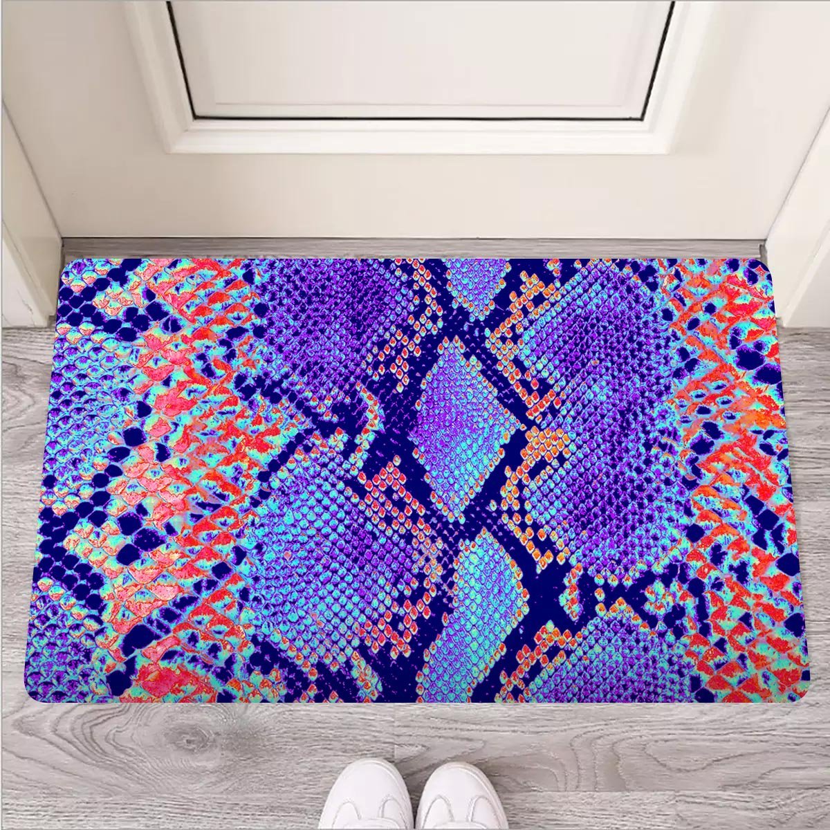 Colorful Snakeskin Print Door Mat-grizzshop