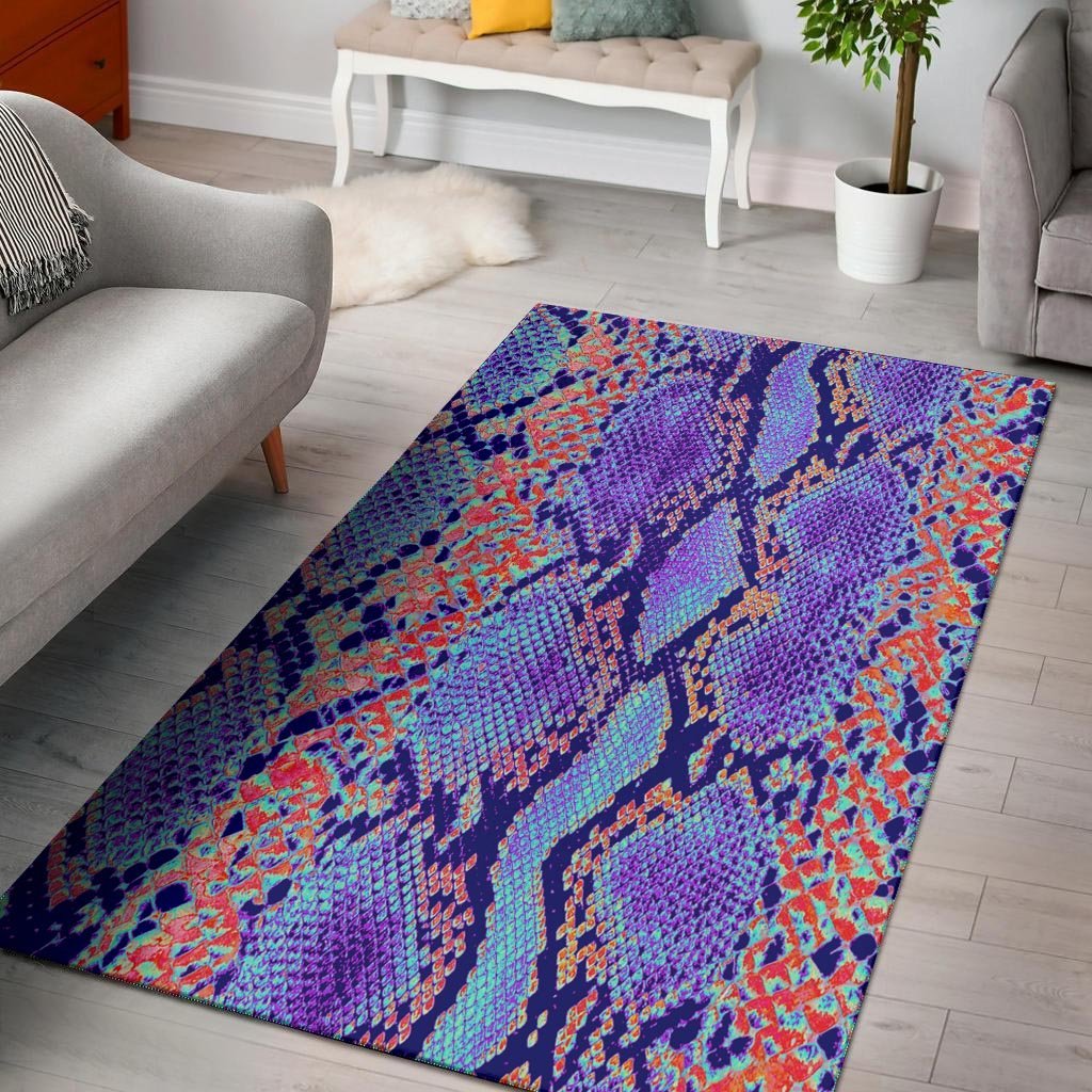 Colorful Snakeskin Print Floor Mat-grizzshop