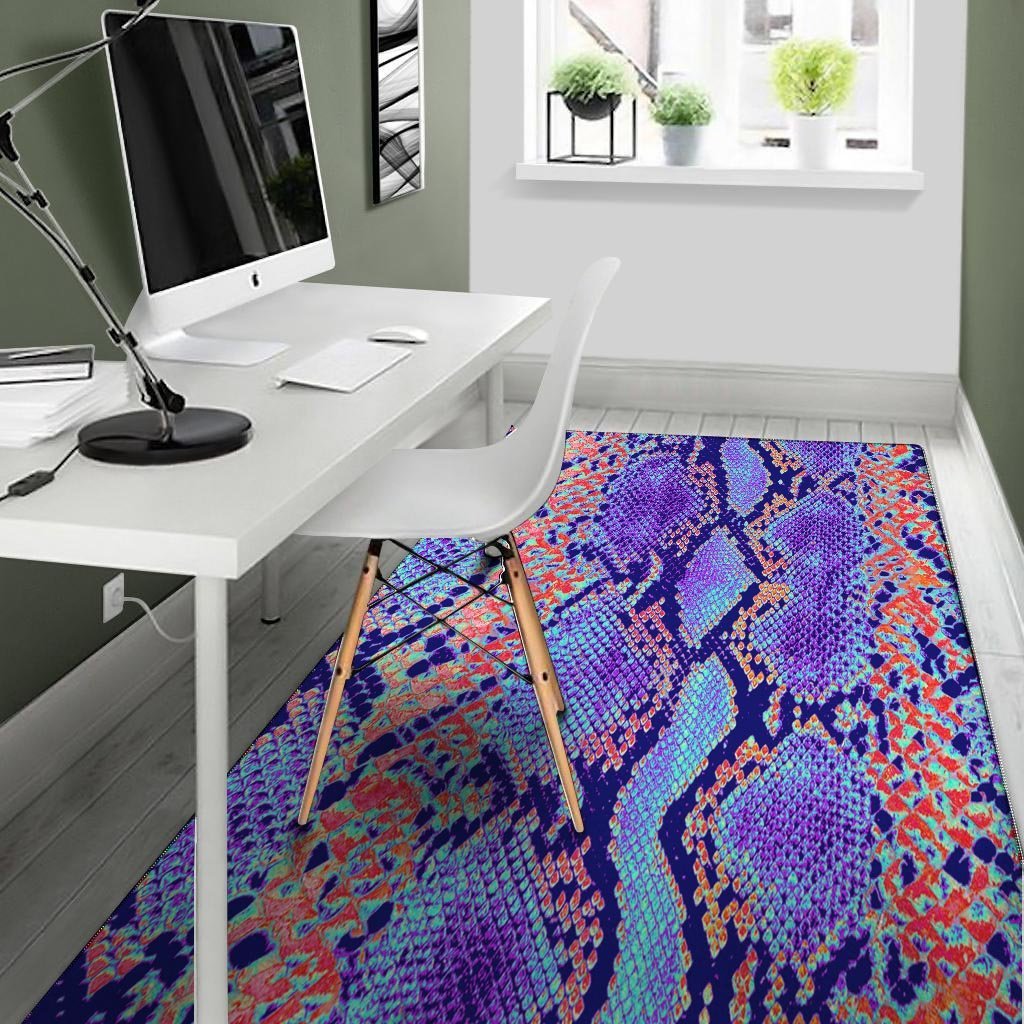 Colorful Snakeskin Print Floor Mat-grizzshop