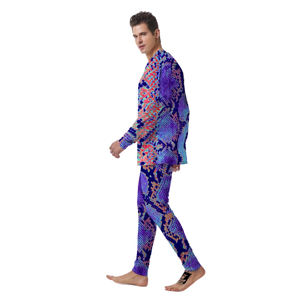 Colorful Snakeskin Print Men's Pajamas-grizzshop