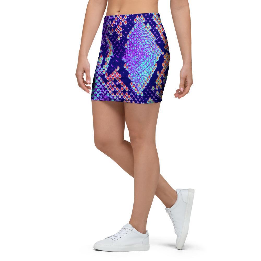 Colorful Snakeskin Print Mini Skirt-grizzshop
