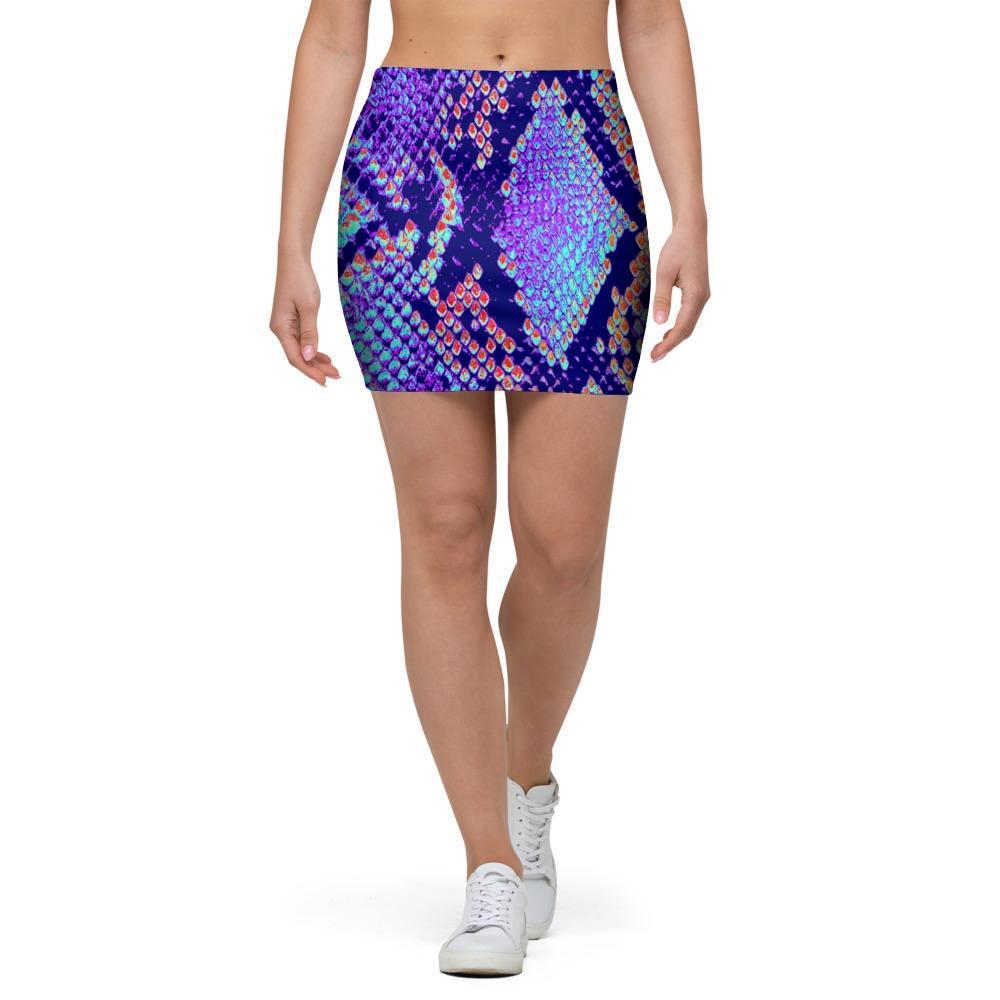 Colorful Snakeskin Print Mini Skirt-grizzshop