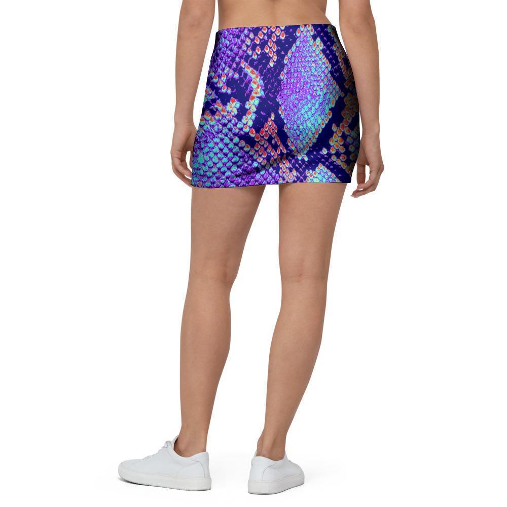 Colorful Snakeskin Print Mini Skirt-grizzshop
