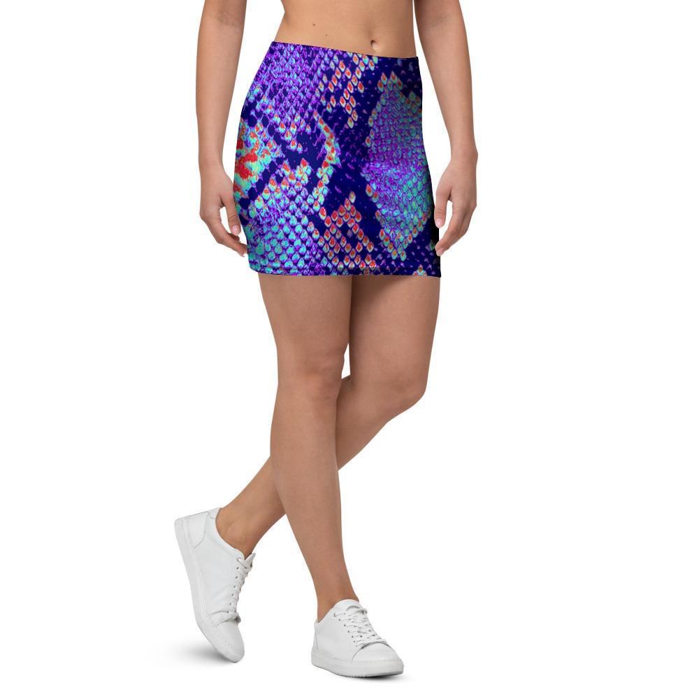 Colorful Snakeskin Print Mini Skirt-grizzshop