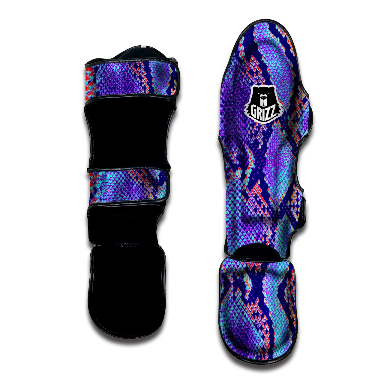 Colorful Snakeskin Print Muay Thai Shin Guard-grizzshop
