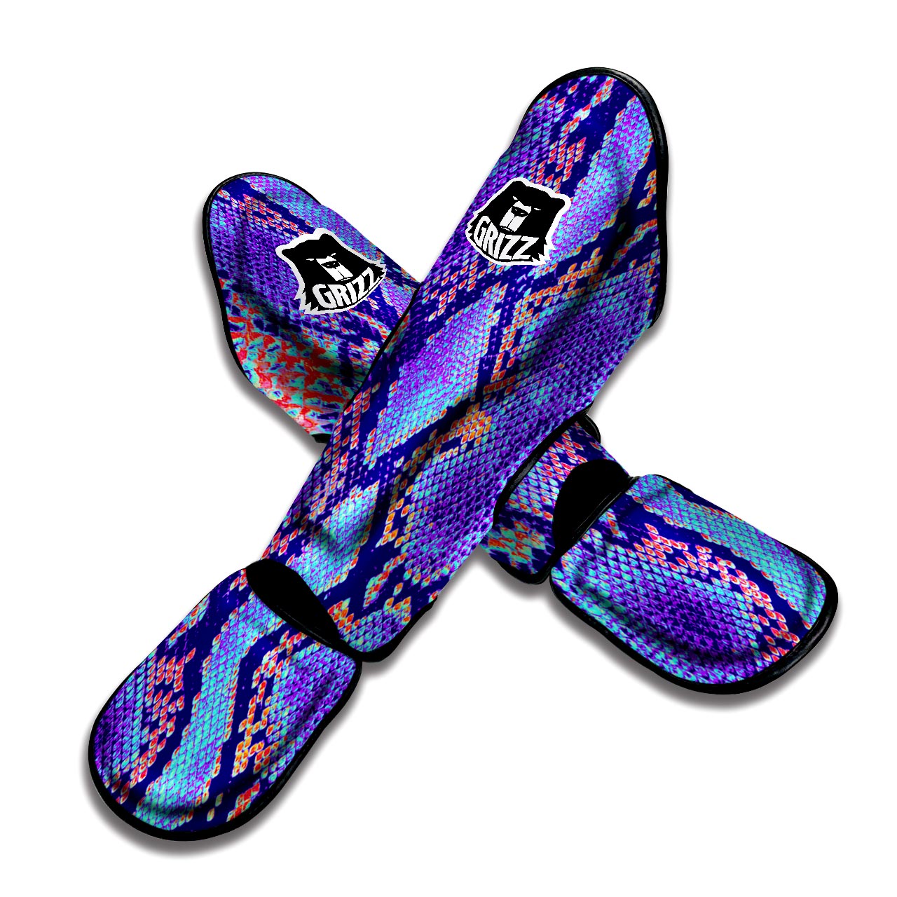Colorful Snakeskin Print Muay Thai Shin Guard-grizzshop