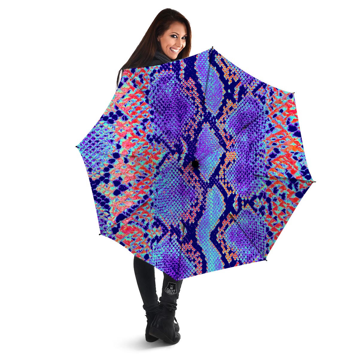 Colorful Snakeskin Print Umbrella-grizzshop