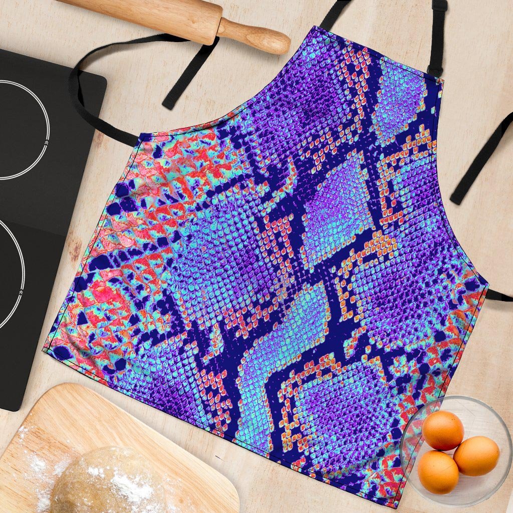 Colorful Snakeskin Print Women's Apron-grizzshop