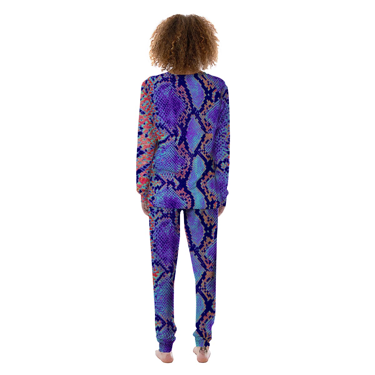 Colorful Snakeskin Print Women's Pajamas-grizzshop