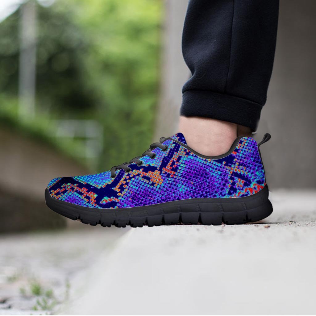Colorful Snakeskin Print Women's Sneakers-grizzshop