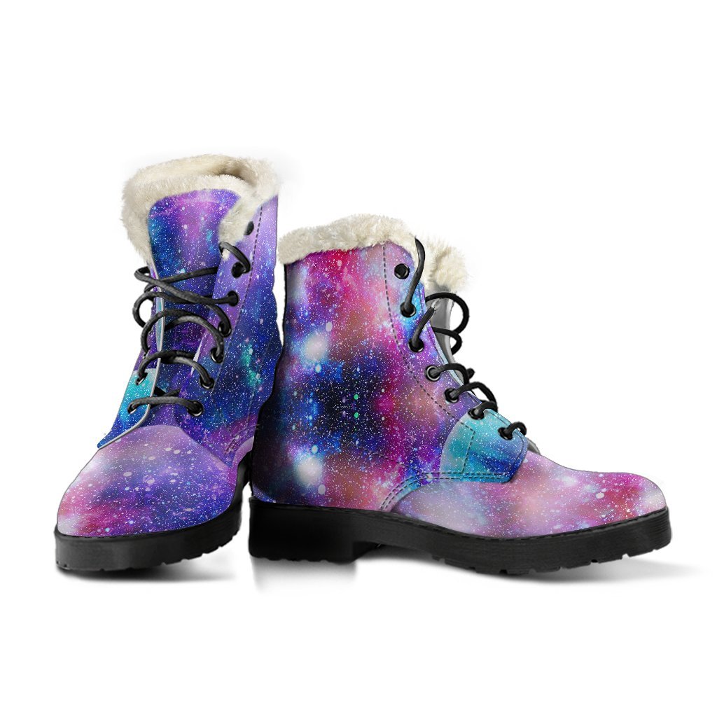 Colorful Star Galaxy Space Print Comfy Winter Boots-grizzshop