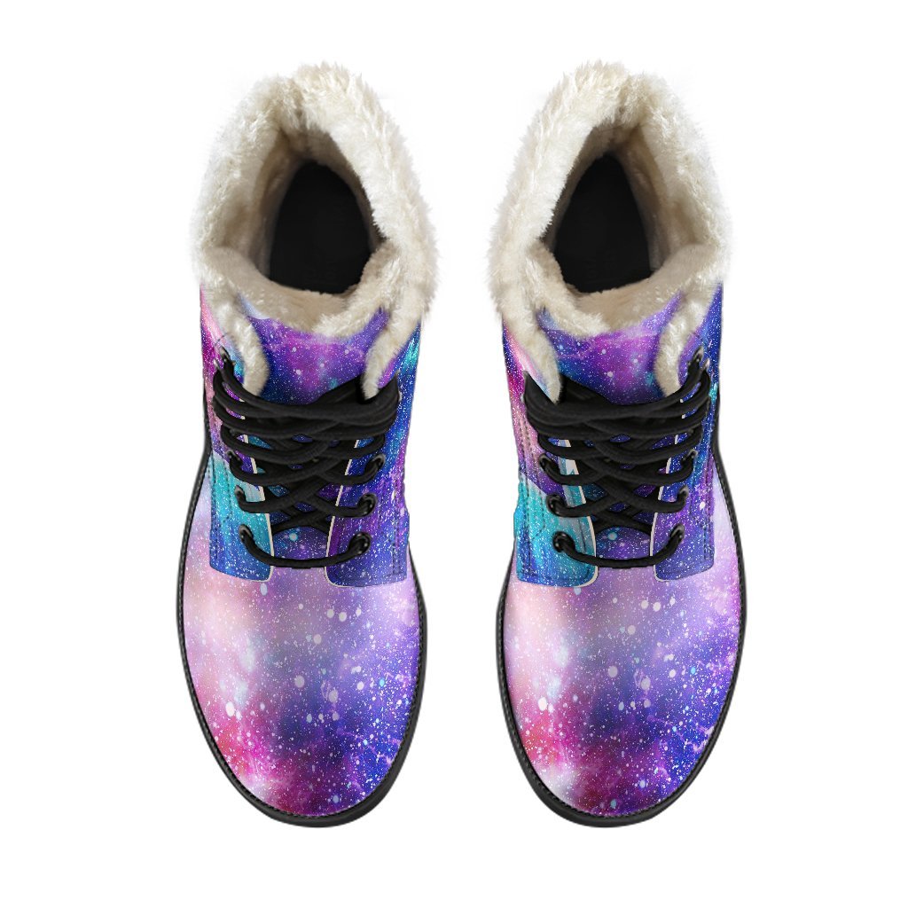 Colorful Star Galaxy Space Print Comfy Winter Boots-grizzshop