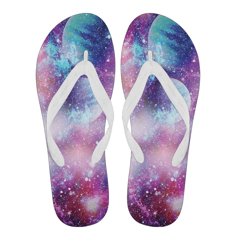 Colorful Star Galaxy Space Print Men & Women Flip Flops-grizzshop