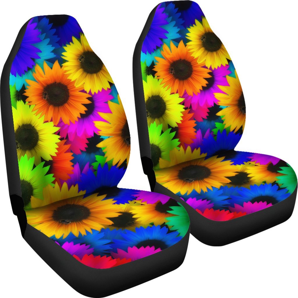 Colorful Sunflower Print Pattern Universal Fit Car Seat Cover-grizzshop