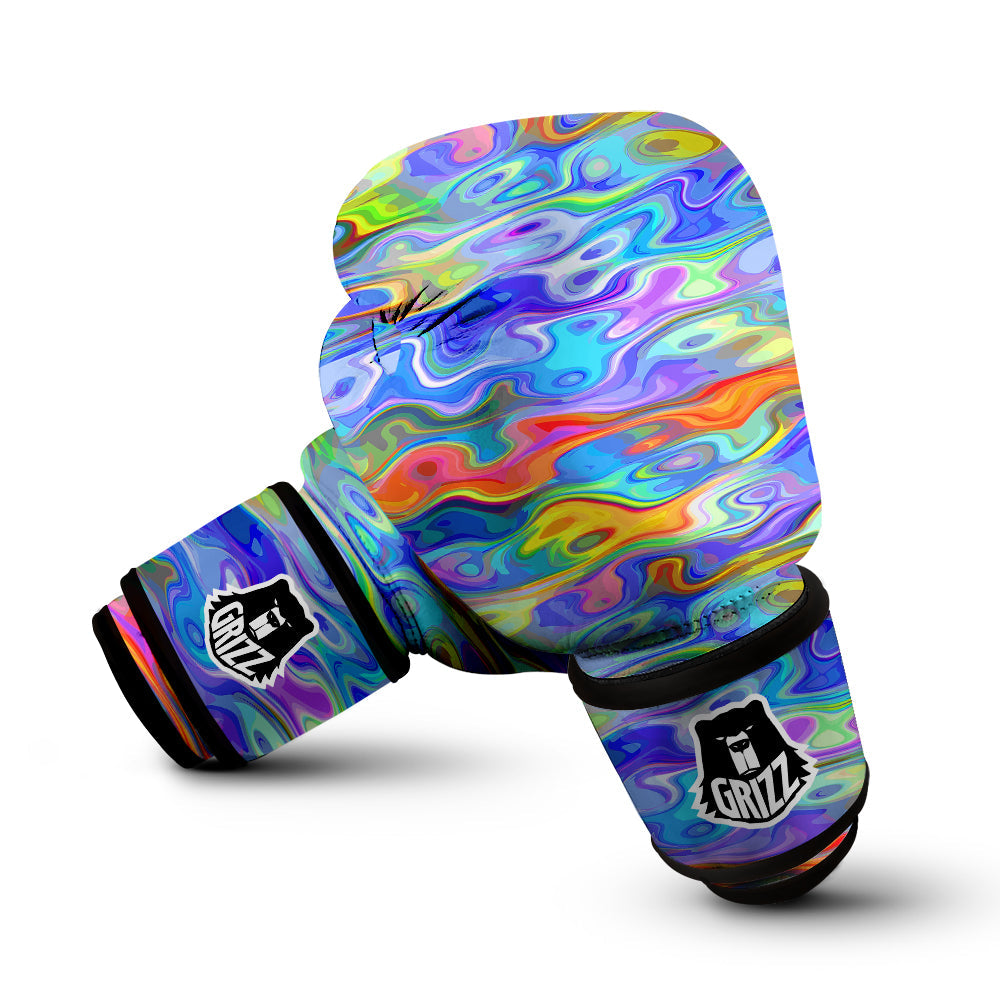 Colorful Tie Dye Wavy Hippie Print Boxing Gloves-grizzshop