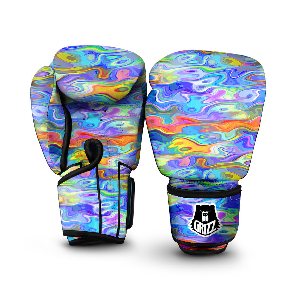 Colorful Tie Dye Wavy Hippie Print Boxing Gloves-grizzshop