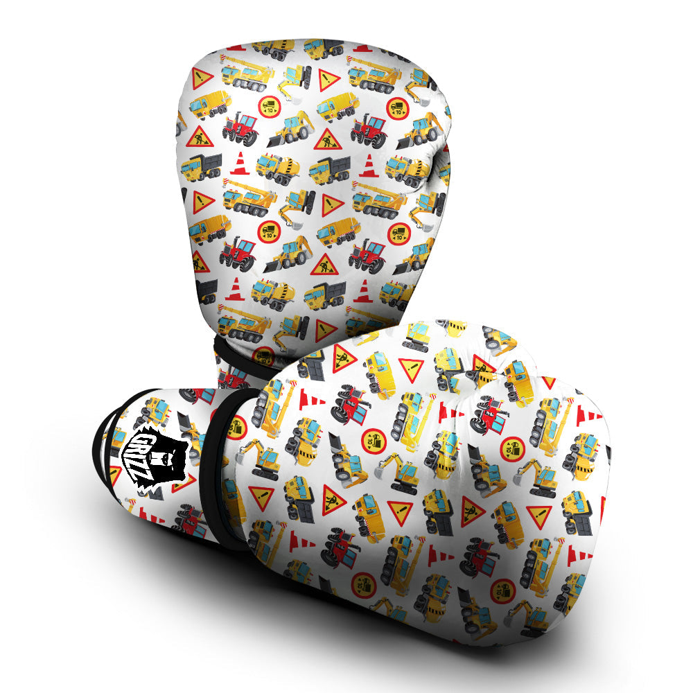 Colorful Toy Trucks And Tractor Print Pattern Boxing Gloves-grizzshop