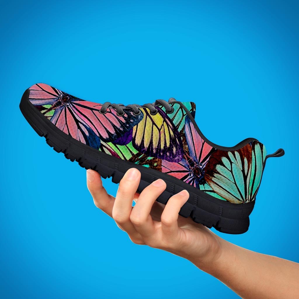 Colorful Butterfly Print Women's Sneakers-grizzshop