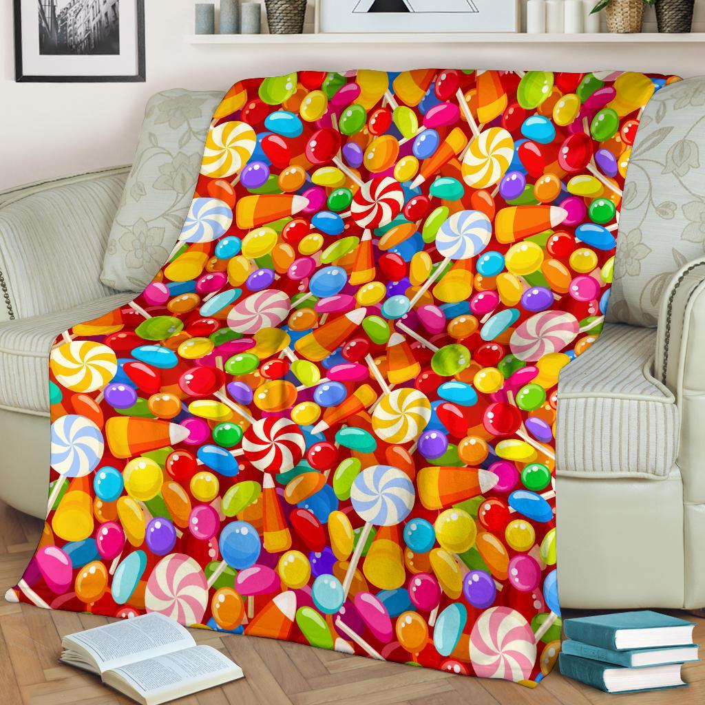 Colorful Candy Pattern Print Blanket-grizzshop