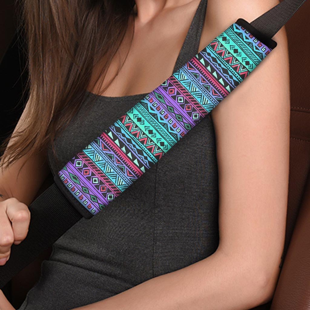 Colorful Neon Tribal Aztec Hand Drawn Seat Belt Cover-grizzshop