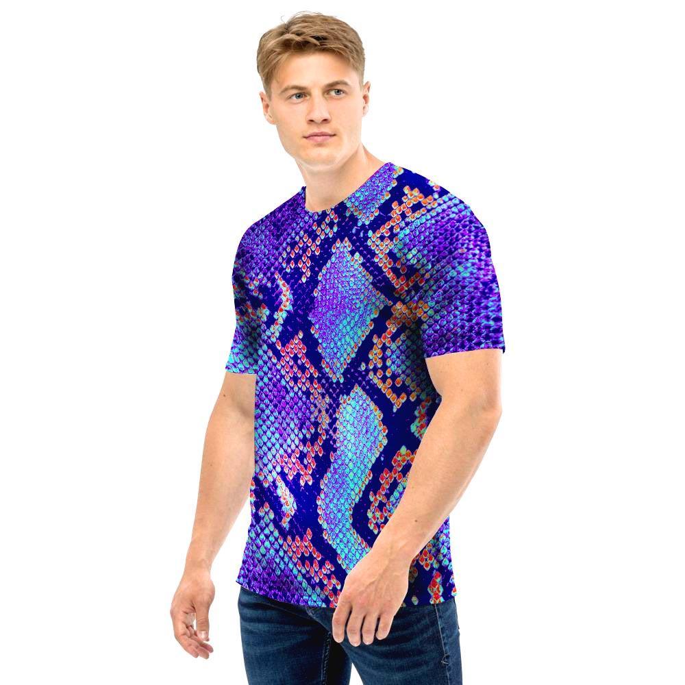 Colorful Snakeskin Print Men T Shirt-grizzshop
