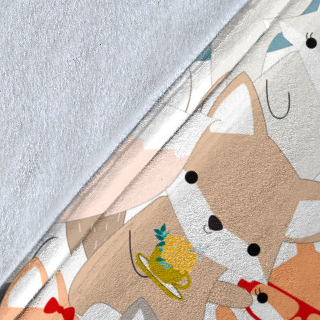 Colorul Fox Pattern Print Blanket-grizzshop