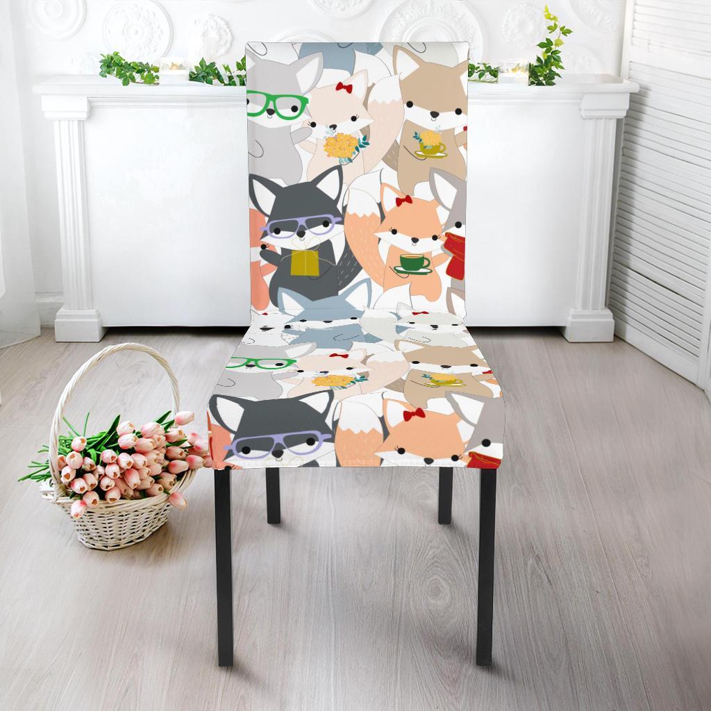 Colorul Fox Pattern Print Chair Cover-grizzshop