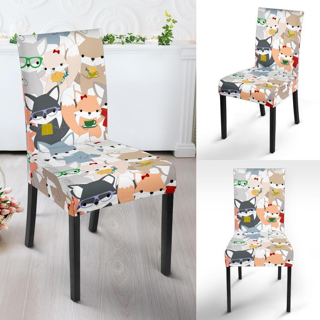 Colorul Fox Pattern Print Chair Cover-grizzshop