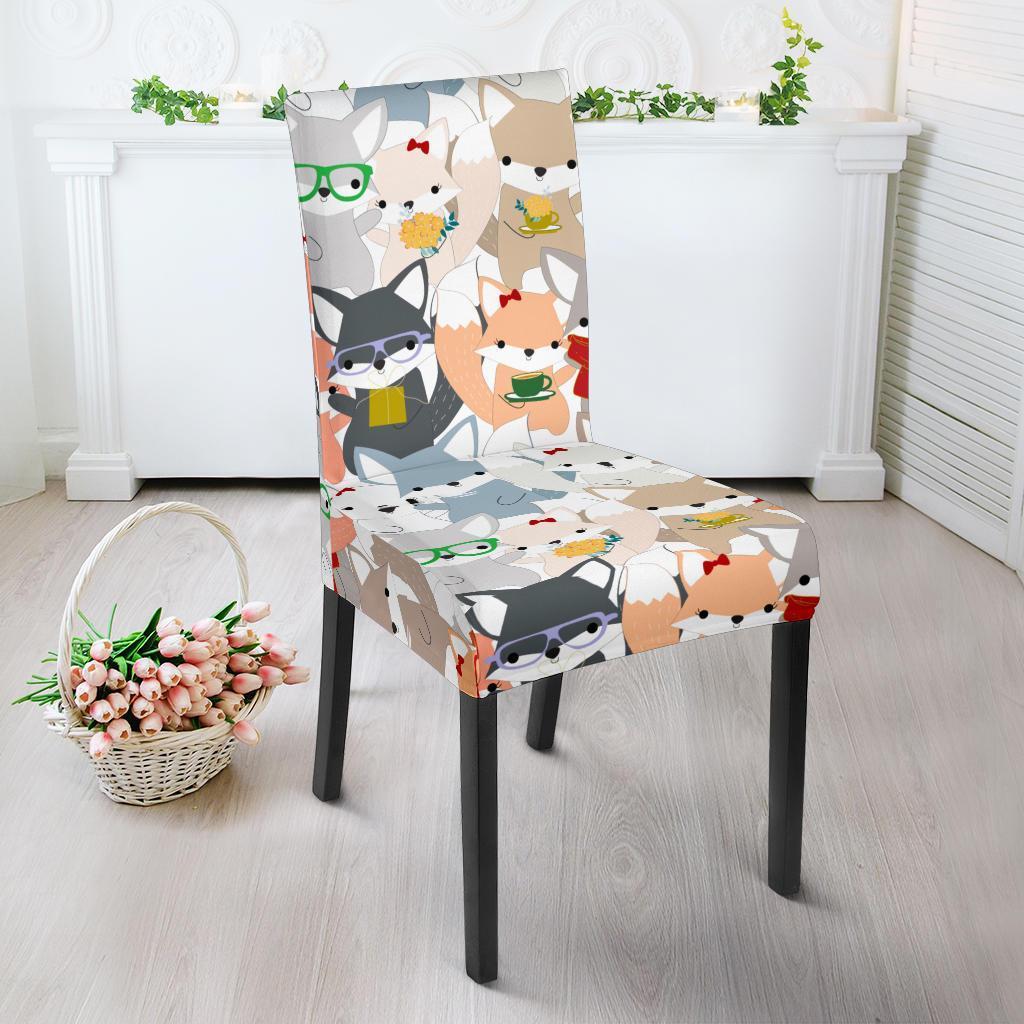 Colorul Fox Pattern Print Chair Cover-grizzshop