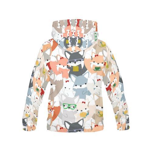 Colorul Fox Pattern Print Men Pullover Hoodie-grizzshop