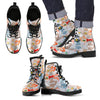 Colorul Fox Pattern Print Men Women Leather Boots-grizzshop
