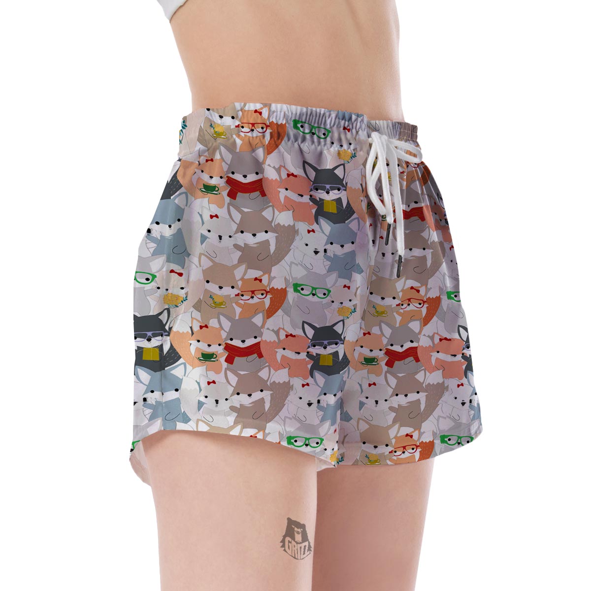 Colorul Fox Pattern Print Women's Shorts-grizzshop