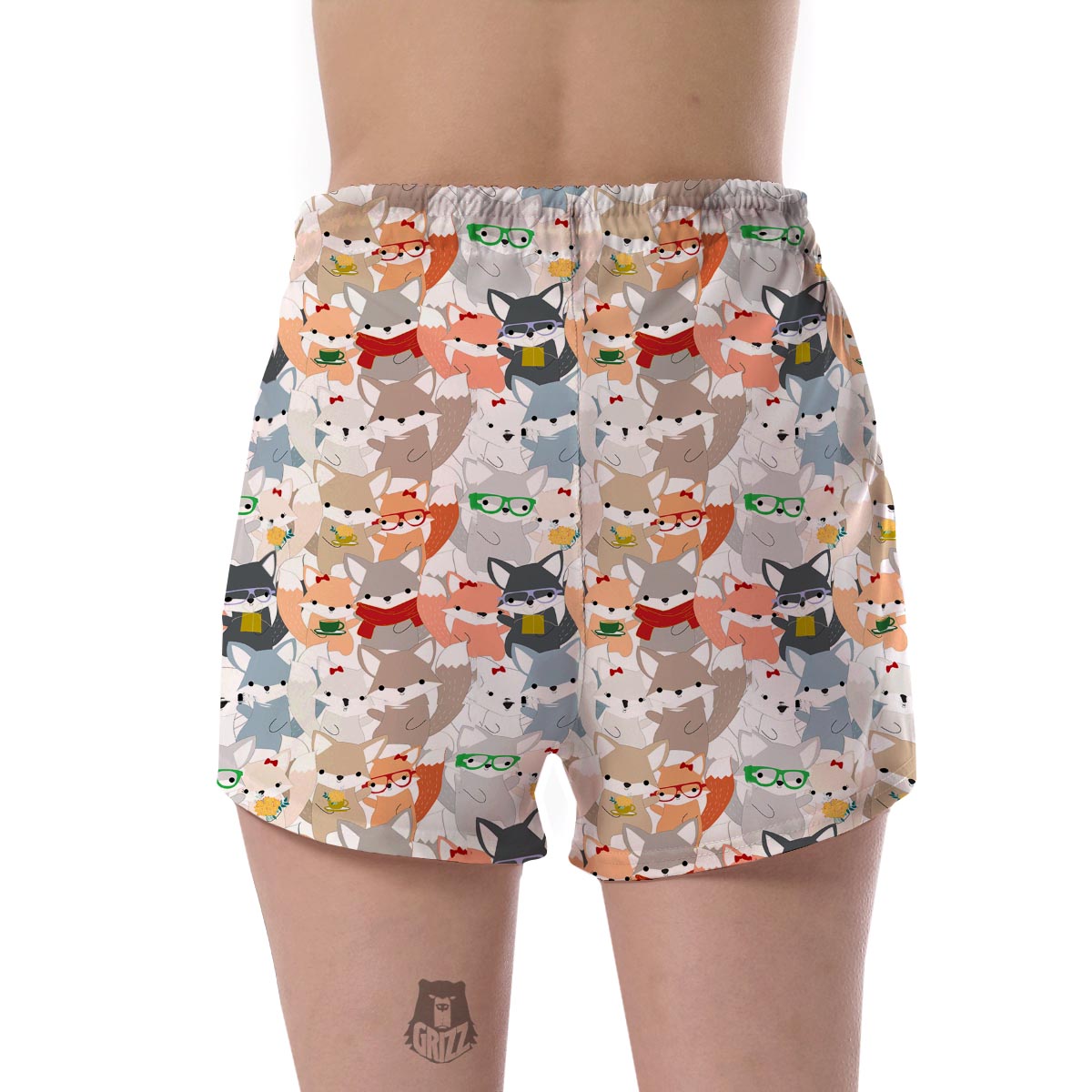 Colorul Fox Pattern Print Women's Shorts-grizzshop