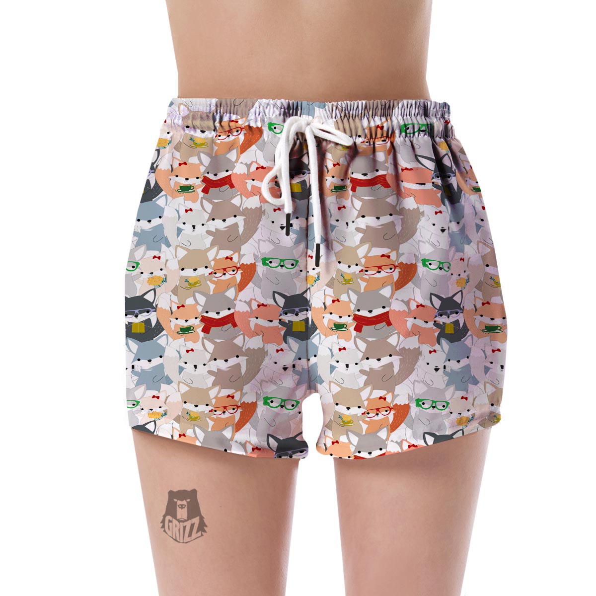Colorul Fox Pattern Print Women's Shorts-grizzshop