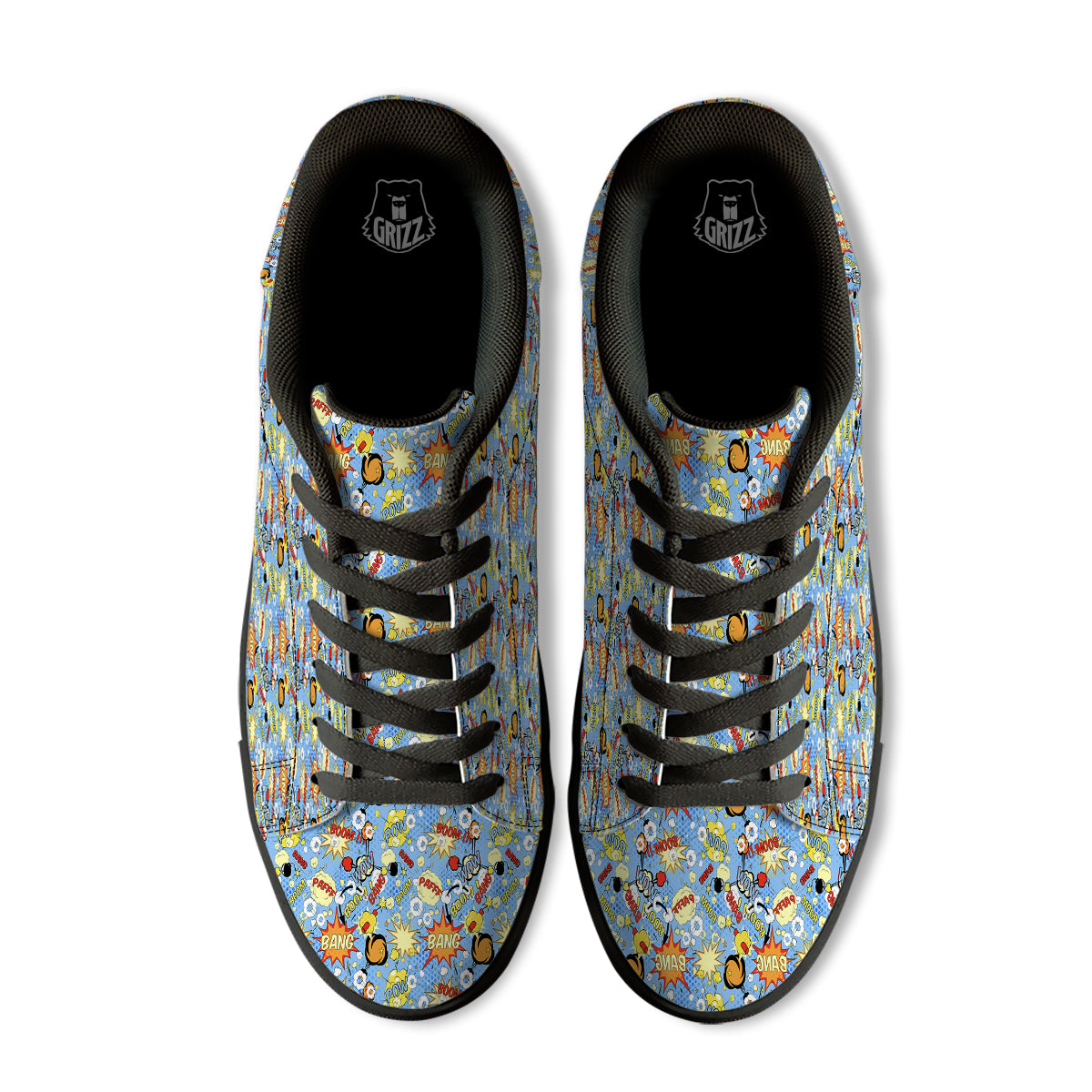 Comic Book Speech Bubbles Print Pattern Black Low Top Sneakers-grizzshop